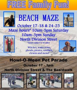 Ocean City, MD Beach Maze & Howl-O-Ween Pet Parade flyer