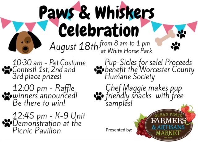 a poster for paws and whiskers celebration