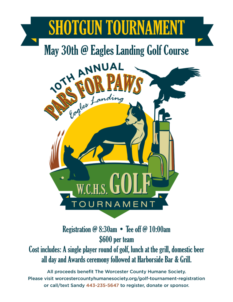 a flyer for the 10th annual paws for paws golf tournament